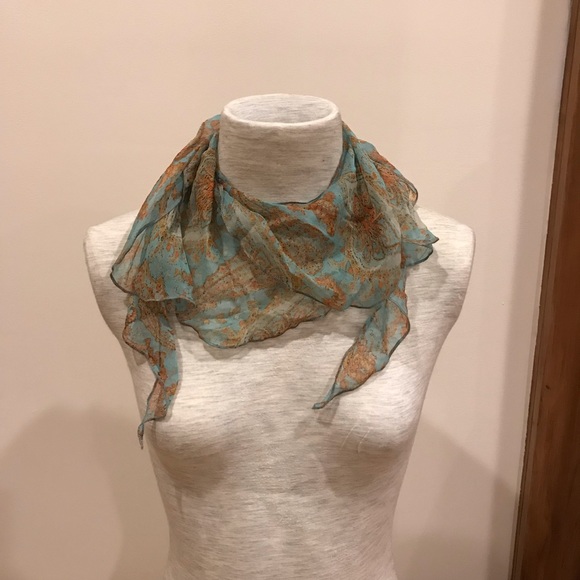 PRIVATELY SOLD!!! Vintage nineties Elizabeth Gillett turquoise and brown silk - Picture 3 of 4